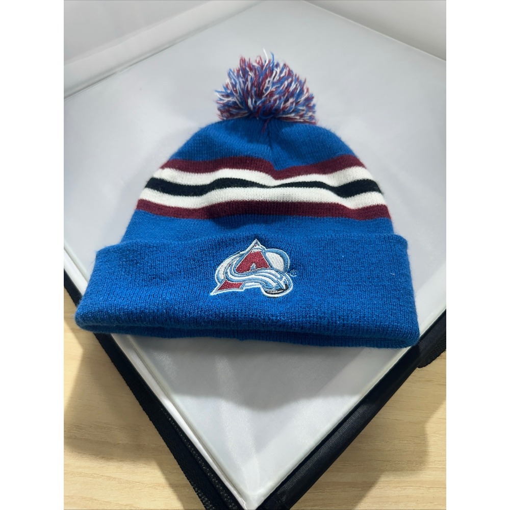 Colorado Avalanche NHL Beanie Blue Knit Pom Hat Channel 93.3 Modern Rock